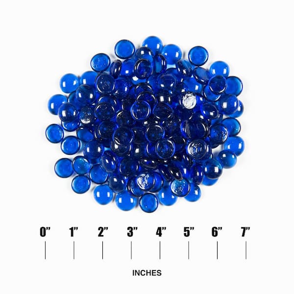 12 Bags, Royal Blue Flat Marbles - 2 lb/bag 