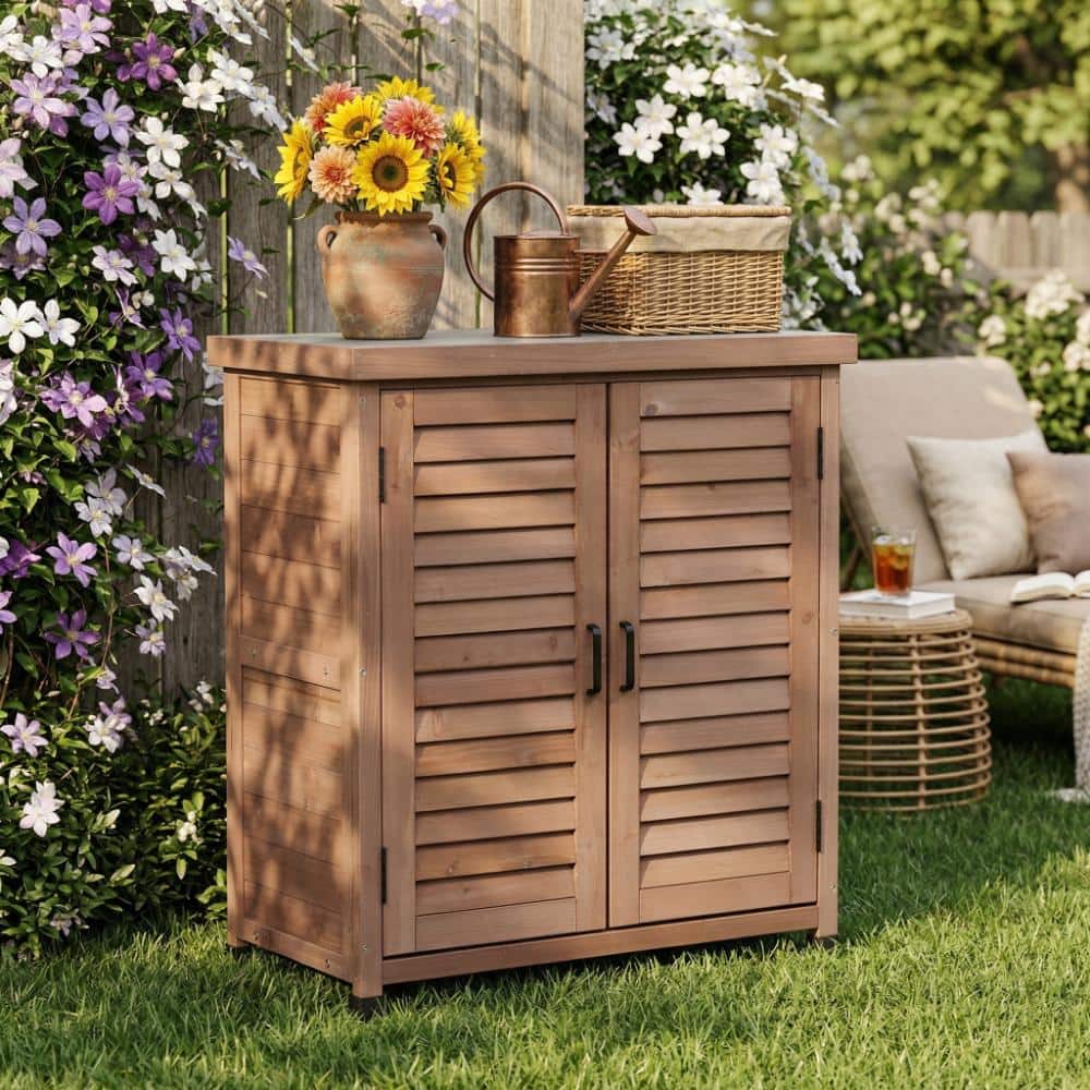 FASHION FINESSE LLC 31 in. W x 17 in. D x 36 in. H Brown Hemlock