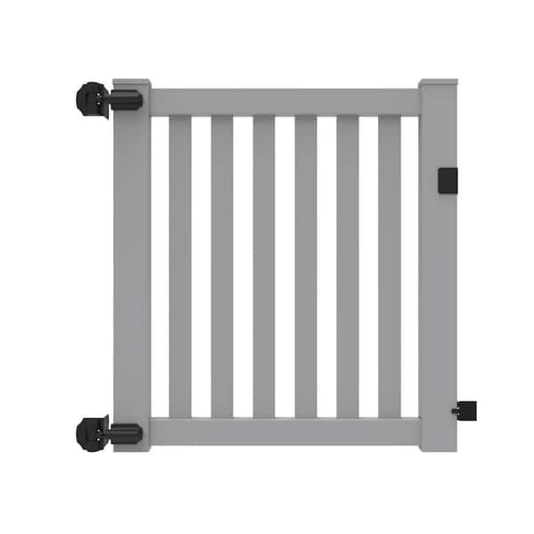 Barrette Outdoor Living Ohio 4 ft. x 4 ft. Gray Vinyl Fence Closed ...
