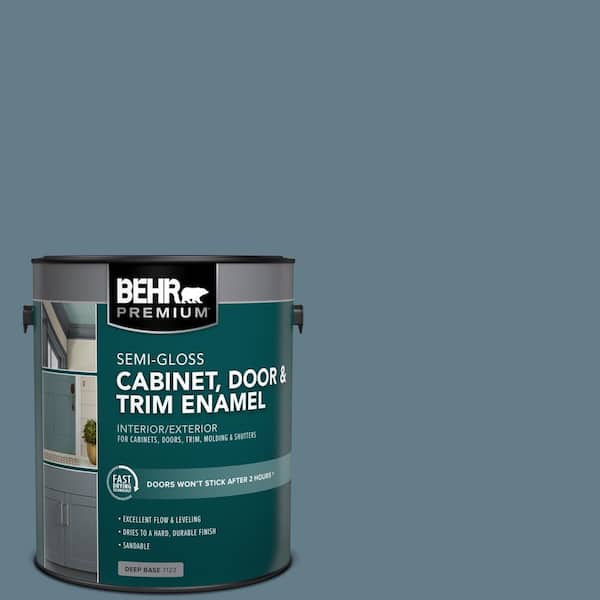 BEHR PREMIUM 1 gal. #MS-74 Logan Lake Semi-Gloss Enamel Interior/Exterior Cabinet, Door & Trim Paint