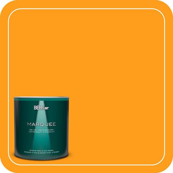 BEHR MARQUEE 1 qt. #300B-7 Goldfish Semi-Gloss Enamel Interior Paint & Primer