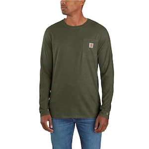 Men's XX-Large Basil Heather Cotton/Polyester Force Relaxed Fit Midweight Long-Sleeve Pocket T-Shirt