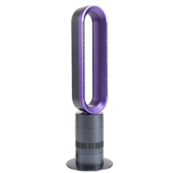 Unbranded 32 in. x 5.5 in 3 fan speeds Warm Wind Modes and 10-speed Natural Wind Modes Tower Fan in Purple with Remote Control