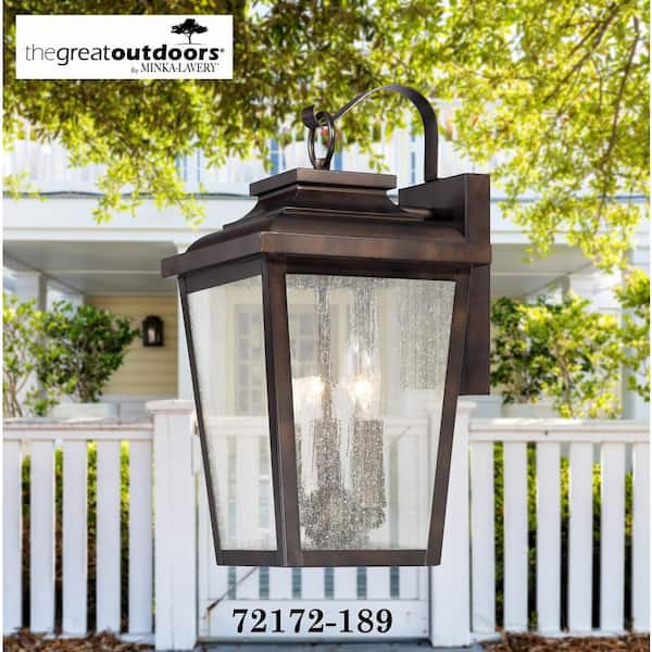 Irvington Manor 3-Light Chelsea Bronze Outdoor Wall Lantern Sconce