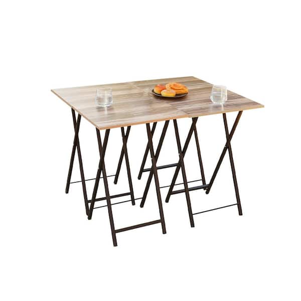 Tatayosi Folding Tray Table Set, Folding TV Dinner Tables for Small Space(4 Pcs Pack）