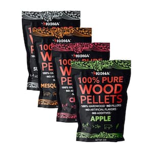 2 lbs. Resealable Bags Apple, Cherry, Mesquite and Supreme Blend Wood Pellets for Outdoor Grill (4-Pack)
