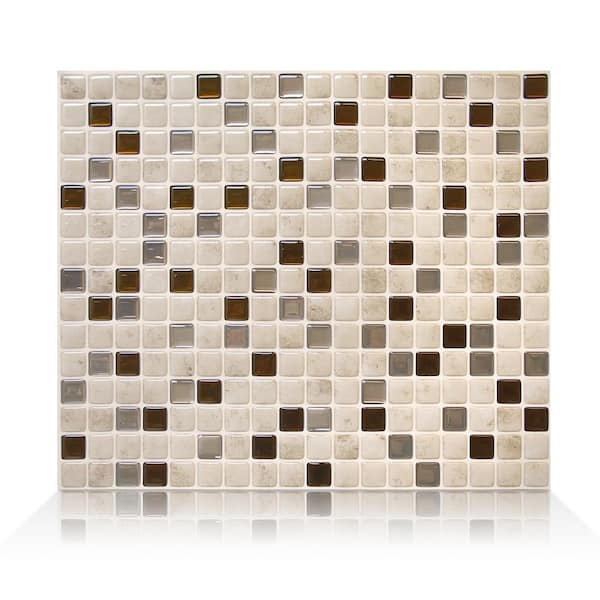 smart tiles Minimo Cantera 11.55 in. W x 9.64 in. H Peel and Stick Self-Adhesive Decorative Mosaic Wall Tile Backsplash