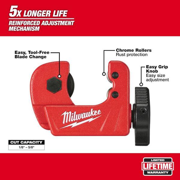 Milwaukee - 1 in. Mini Copper Tubing Cutter with 1/2 in. Mini Copper Tubing Cutter