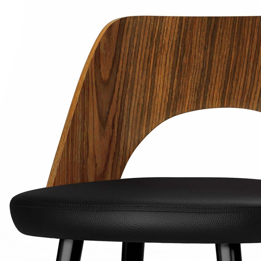 Micah Black Metal and Wood Counter Height Stool Set