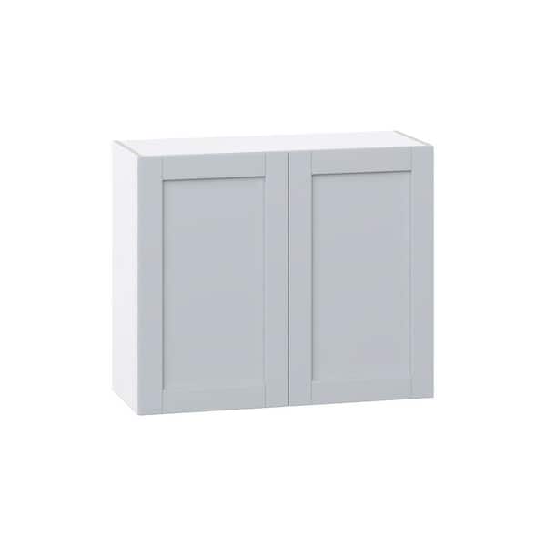 J COLLECTION Milton 36 in. W x 14 in. D x 30 in. H Assembled Shaker Wall Kitchen Cabinet in Light Gray