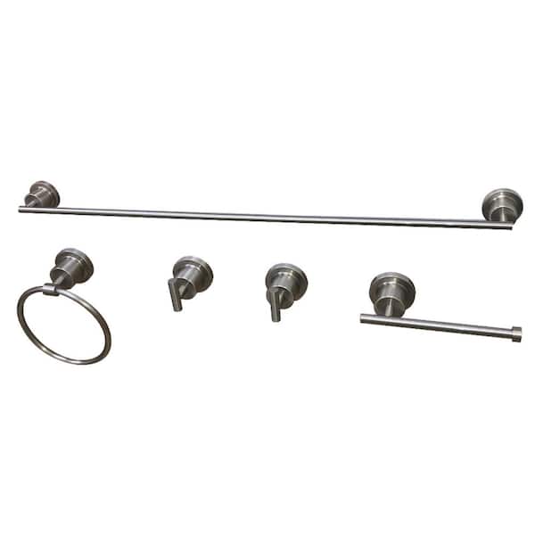 Kingston Brass Modern 5-Piece Bath Hardware Set in Brushed Nickel