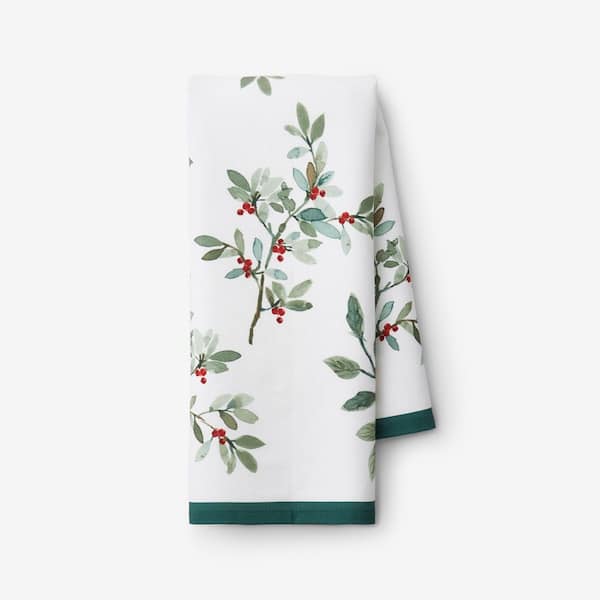 Company Cotton Floral Berry Tabletop Green Seasonal Cotton Single Tea Towel