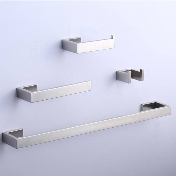 ALEASHA 4Piece Bath Hardware Set Mounting Hardware included in Brushed