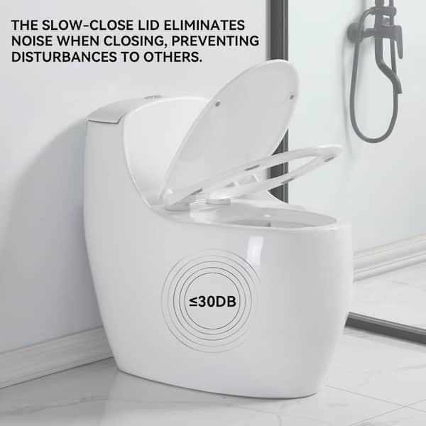 Simple Project Small Compact 1-Piece Toilet with Soft Closing Seat
