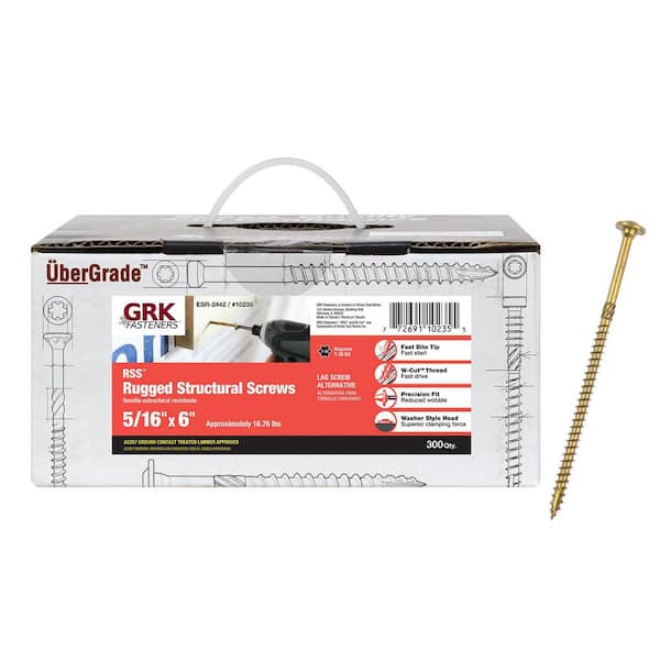 5/16 in. x 6 in. Star Drive Low Profile Washer Head RSS Structural Alternative Lag Screws (300-Pack)