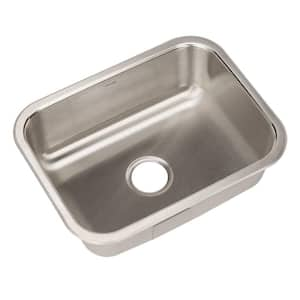 Houzer Elite 24 in. Stainless Steel Undermount Single Bowl Kitchen Sink with Strainer - ES-2408-1