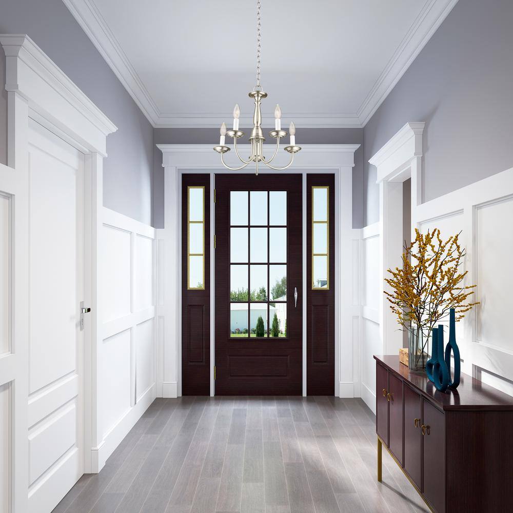 Brushed Nickel 5-Light Traditional Steel Chandelier