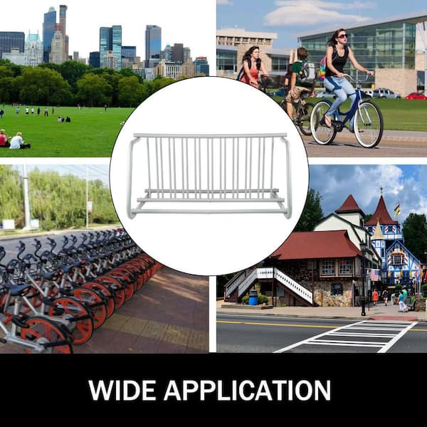 10 Holders Floor Bike Rack 59 in. Length All-Steel Grid Bike Rack 10-Bike Capacity Dual-Side Storage Stand for Garages