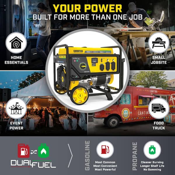 Champion Power Equipment 7850/6250-Watt Recoil Start Dual Fuel