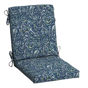 earthFIBER Outdoor Dining Chair Cushion 20 in. x 20 in., Sapphire Blue Ridge Paisley