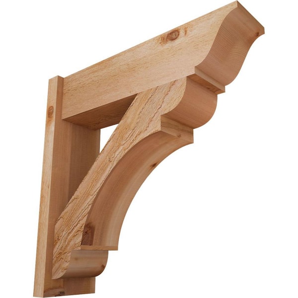 Ekena Millwork 8 in. x 28 in. x 28 in. Olympic Traditional Rough Sawn Western Red Cedar Outlooker