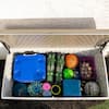 Suncast 160 Gallon Extra Large Reeded Plastic Deck Box, Ellie Gray BMDB160  - The Home Depot