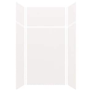 Expressions 36 in. x 48 in. x 96 in. 4-Piece Easy Up Adhesive Alcove Shower Wall Surround in White
