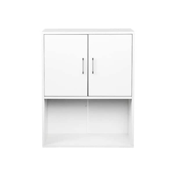 WELLFOR 23.62 in. W x 11.02 in. D x 30 in. H Bathroom Storage Wall Cabinet in White