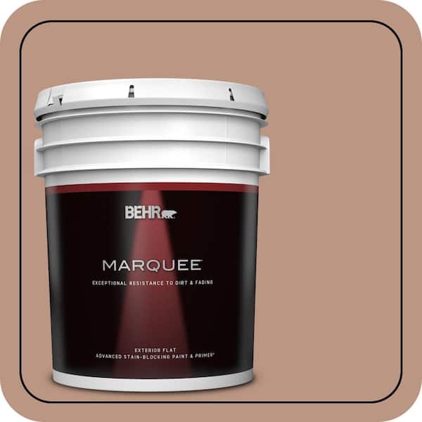 BEHR MARQUEE 5 gal. #S190-4 Spiced Brandy Flat Exterior Paint & Primer