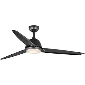 Oriole 60 in. Indoor Integrated LED Black Modern Ceiling Fan with Remote for Living Room and Bedroom