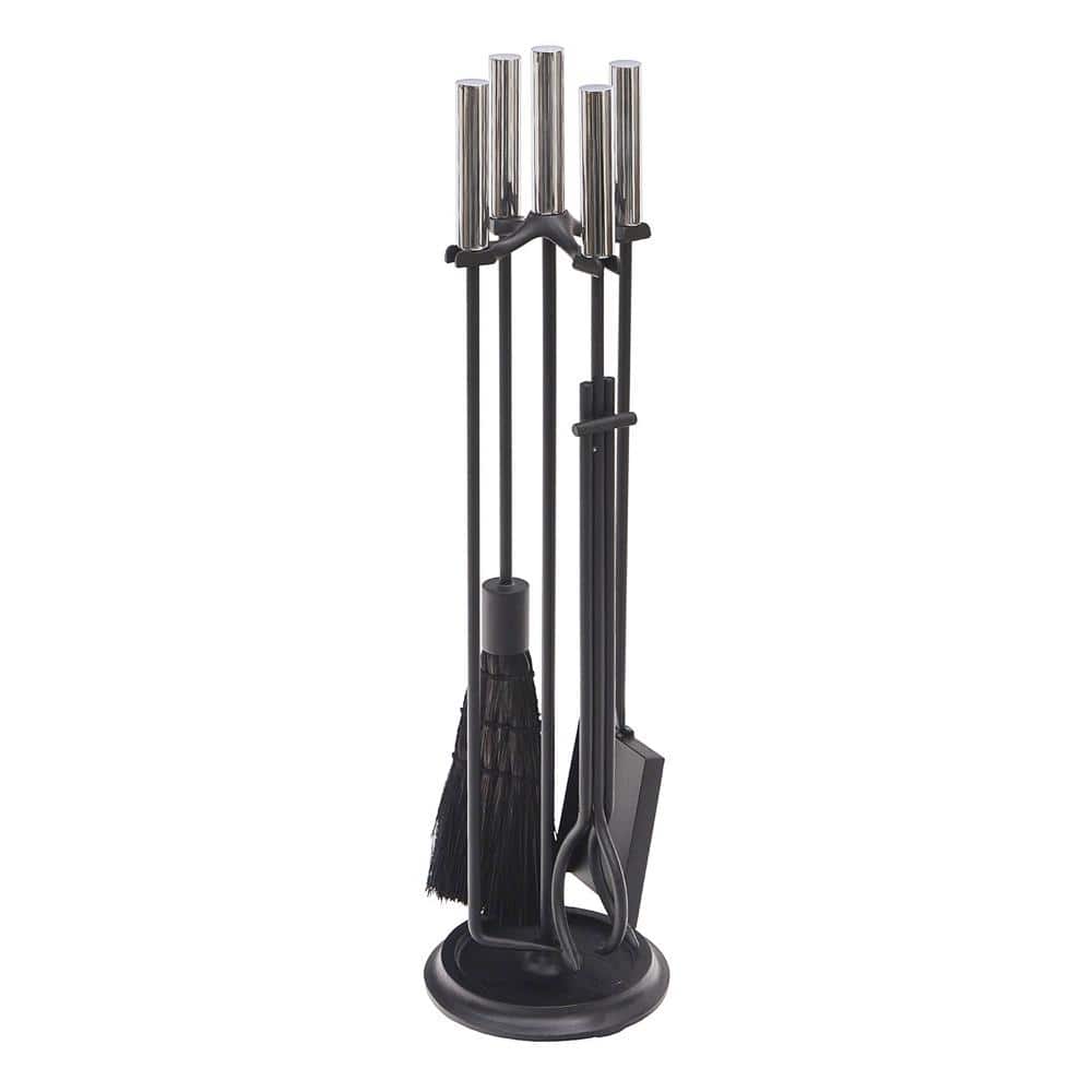 30.25 in. Tall 5-Piece Black and Polished Chrome Contemporary Bedford Fireplace Tool Set price history on PriceWatchPro