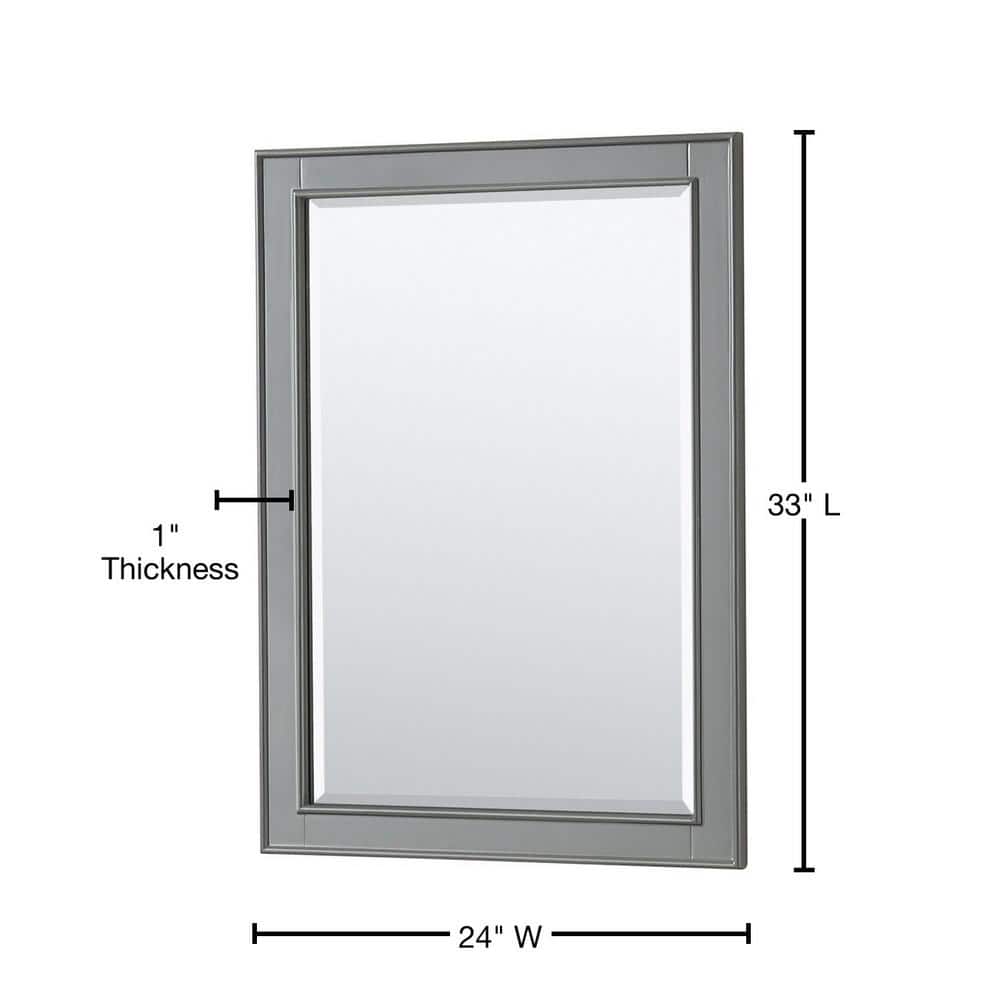 Deborah 24 in. W x 33 in. H Rectangular Framed Wall Bathroom Vanity Mirror in Dark Gray price history on PriceWatchPro