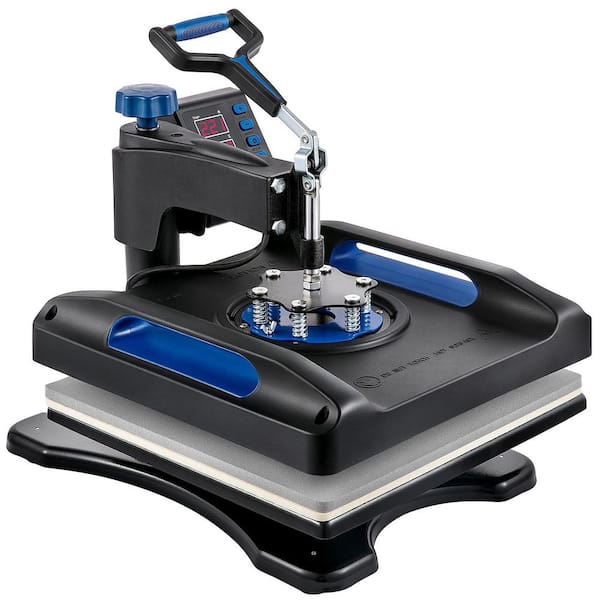 15 in. L x 15 in. W Heat Press Machine Fast Heating Anti-Scald Surface Sublimation Machine for Canvas Bag Banner, Blue