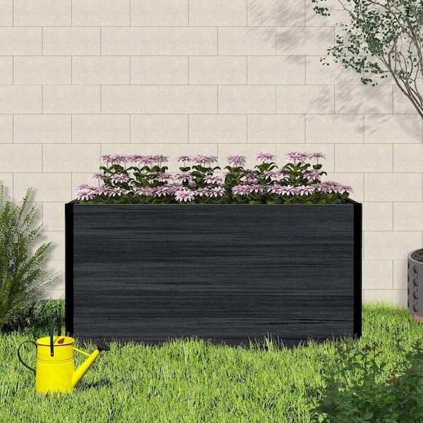 mondaria 31.5 in. x 58 in. Black Composite Tree Guard Planter Box-Root Protection Landscaping Border, No-Rust and Tool-Free Setup