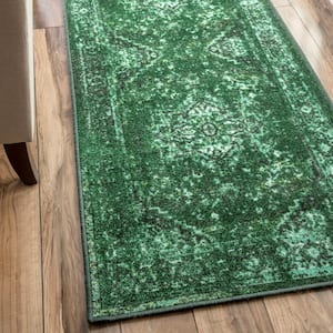 Reiko Vintage Persian Green 3 ft. x 9 ft. Runner Rug