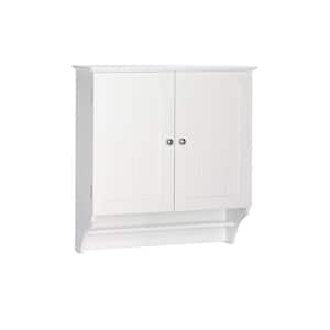 Ashland 23-4/5 in. W x 25-2/5 in. H x 8-43/50 in. D 2-Door Bathroom Storage Wall Cabinet in White