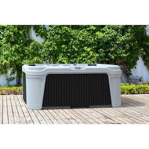 DayDream 3500L 6-Person 35-Jet Hot Tub - Portable Spa w/Ozone, Jacuzzi Pump, Exterior LED & Waterfall & Built-In Cooler