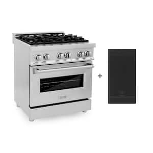 30 in. 4 Burner Dual Fuel Range in Stainless Steel with Griddle