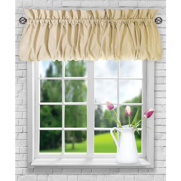 Ellis Curtain Stacey 15 in. L Polyester/Cotton Balloon Valance in Almond