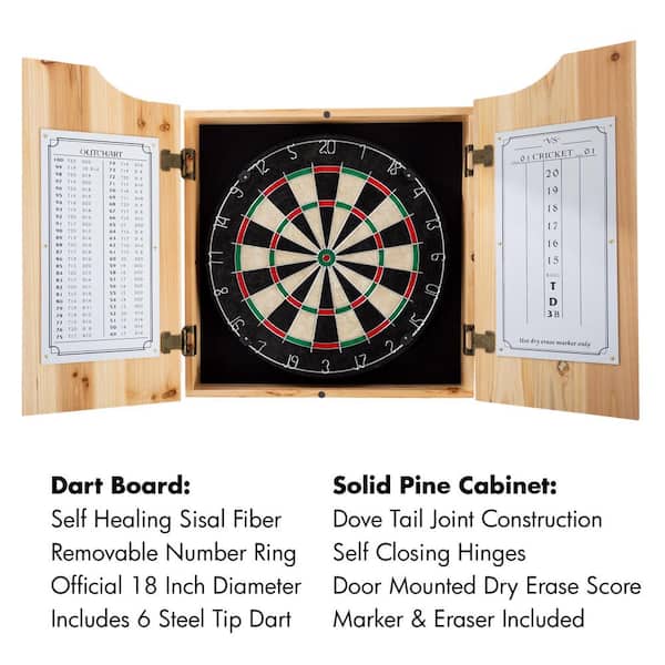 Coca-Cola Refreshing 20.5 in. Dart Board with Cabinet, Darts and