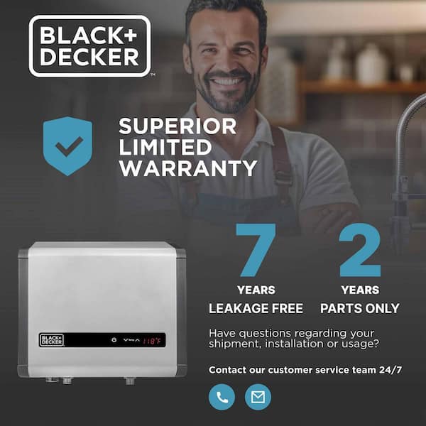 BLACK+DECKER 24 kW Self-Modulating 4.68 GPM Electric Tankless Water Heater,  Multi-Application hot