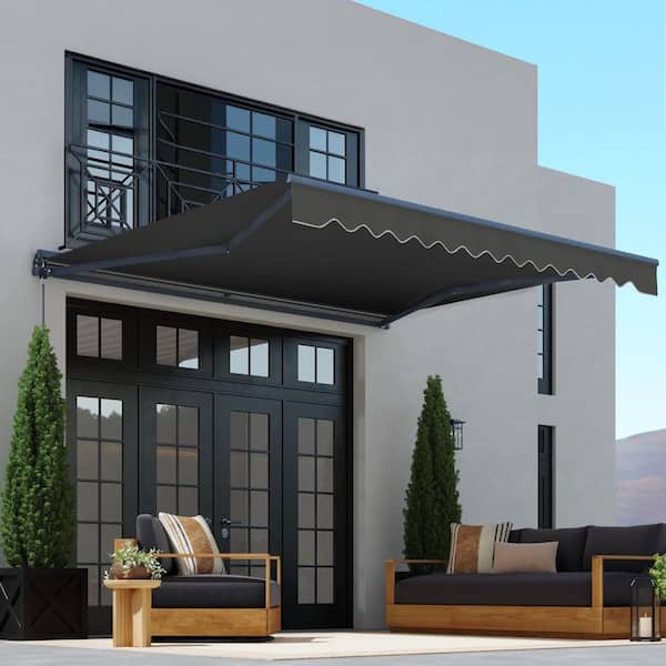 ALEKO 13 ft. Moroccan Polyester Motorized Patio Awning Semi
