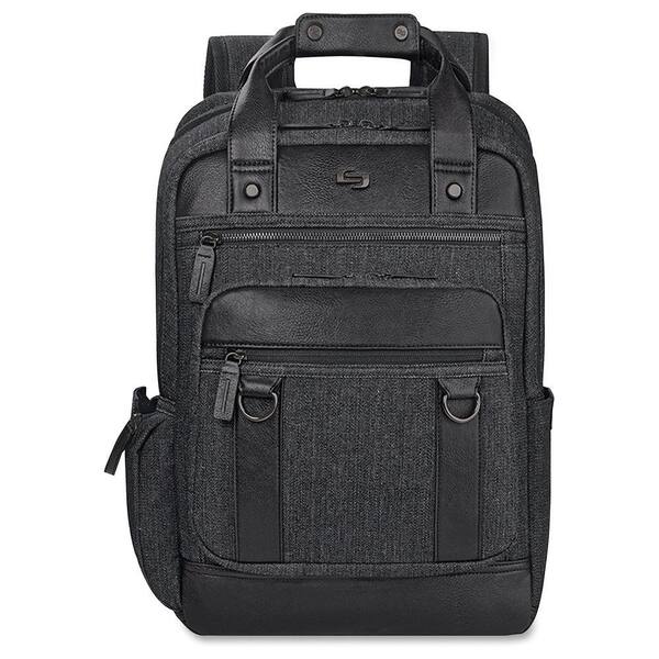 SOLO 15.6 in. Black Cotton/Vinyl Executive Notebook Carrying Case with Shoulder Strap