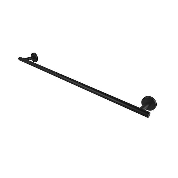 33 in. Wall Mounted Stainless Steel Bathroom Towel Bar Towel Rack in Black