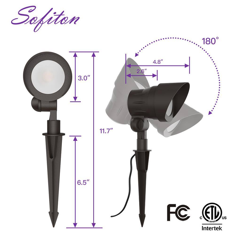 Bronze 4-Pack Low Voltage LED Landscape Spotlights
