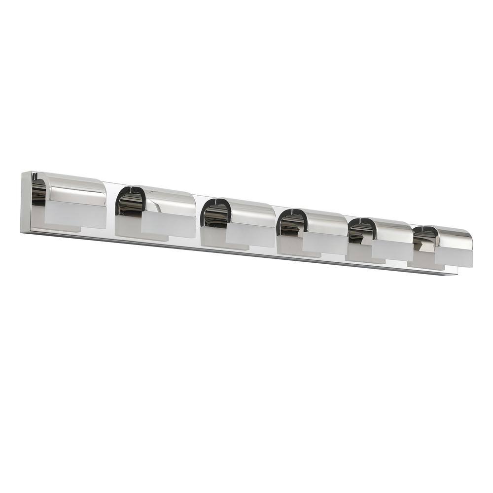 46.5 in. 6-Light Chrome LED Vanity Light Over Mirror Bath Wall Lighting price history on PriceWatchPro