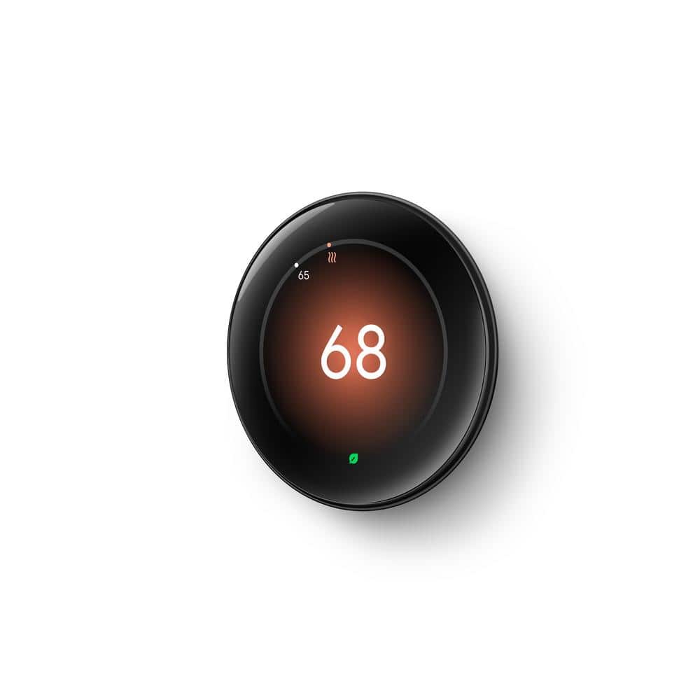 Google Nest Black Programmable Learning Thermostat with Temperature Sensor