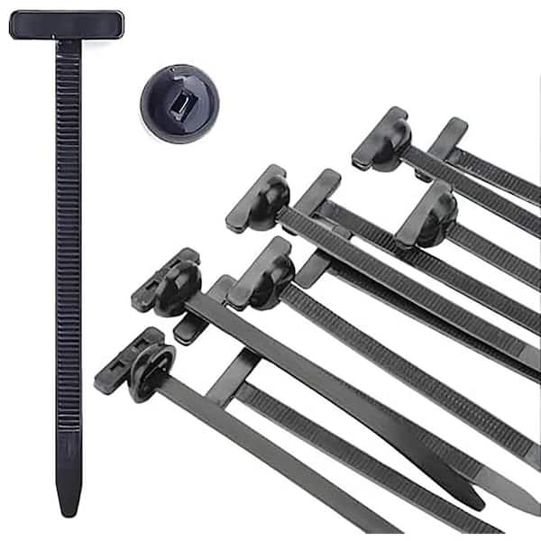Nylon Universal Cable Tie Buckle Plastic Zipper Clips Small Automotive Fastening Black 50-Pack