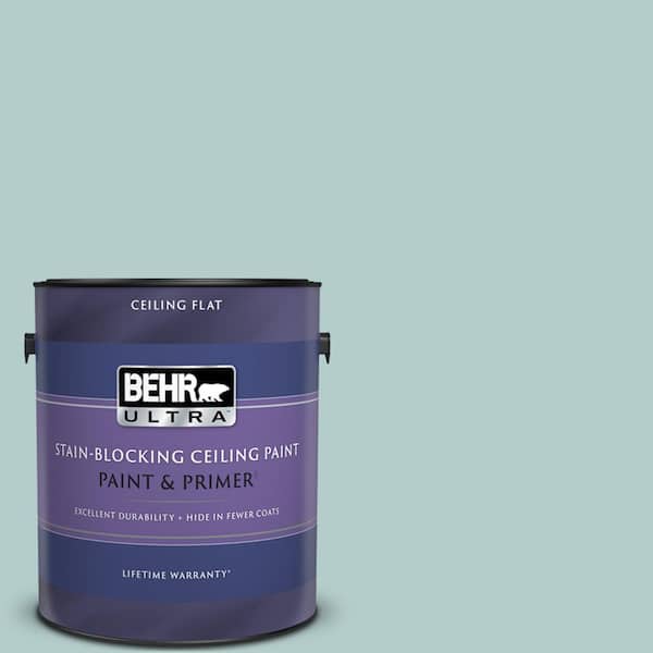 BEHR ULTRA 1 gal. #PPU13-15 Clear Pond Ceiling Flat Interior Paint & Primer