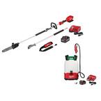 M18 FUEL 10 in. 18V Lithium-Ion Brushless Electric Cordless Pole Saw & 4 Gal. Switch Tank Backpack Pesticide Sprayer Kit